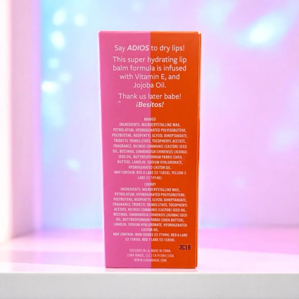 💎 LUNA MAGIC Lip Balm Duo - Mango/Cherry Full-Size New In Box